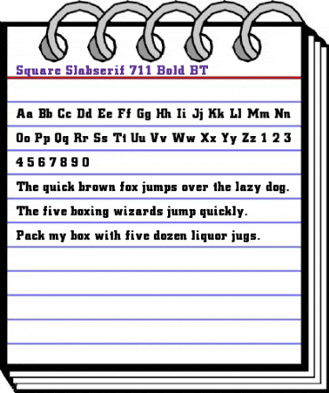 SquareSlab711 Bd BT Bold animated font preview