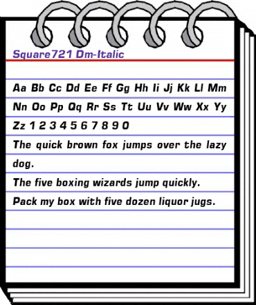 Square721 Dm Italic animated font preview