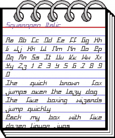 Squaropen Italic animated font preview Squaropen Italic animated font preview