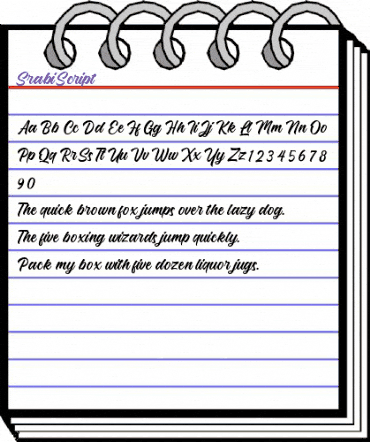 Srabi Script Regular animated font preview Srabi Script Regular animated font preview