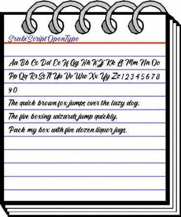 Srabi Script Regular animated font preview Srabi Script Regular animated font preview