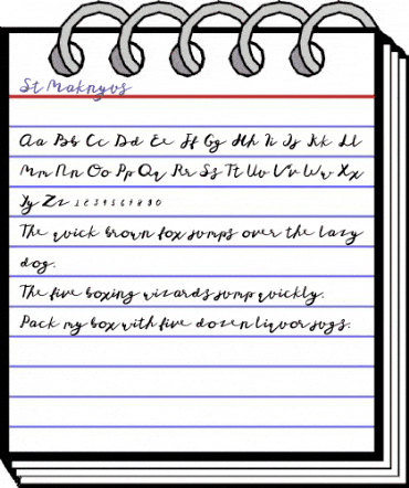 St Maknyus Regular animated font preview St Maknyus Regular animated font preview