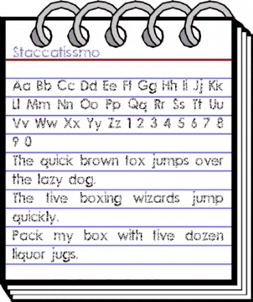 Staccatissmo Regular animated font preview