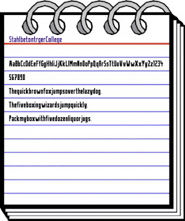 Stahlbeton Stahlbetontrʧer-College animated font preview