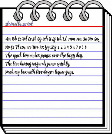 stainella script Regular animated font preview stainella script Regular animated font preview