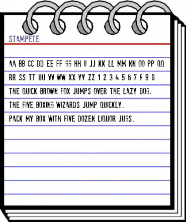 stamPete Regular animated font preview