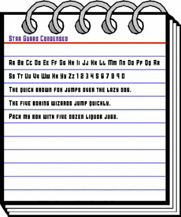 Star Guard Condensed Condensed animated font preview