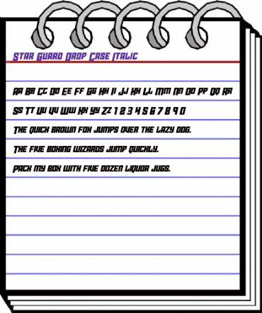 Star Guard Drop-Case Italic Italic animated font preview Star Guard Drop-Case Italic Italic animated font preview