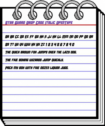 Star Guard Drop-Case Italic Italic animated font preview Star Guard Drop-Case Italic Italic animated font preview