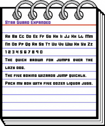 Star Guard Expanded Expanded animated font preview Star Guard Expanded Expanded animated font preview