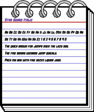 Star Guard Italic Italic animated font preview