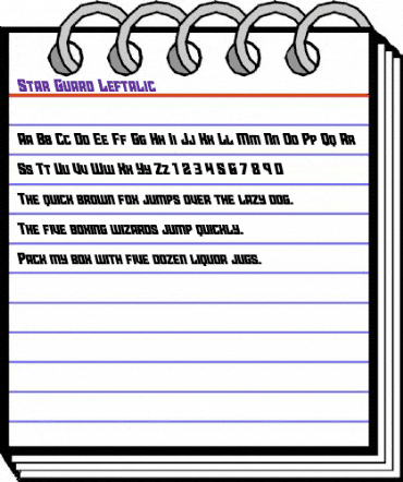 Star Guard Leftalic Italic animated font preview Star Guard Leftalic Italic animated font preview