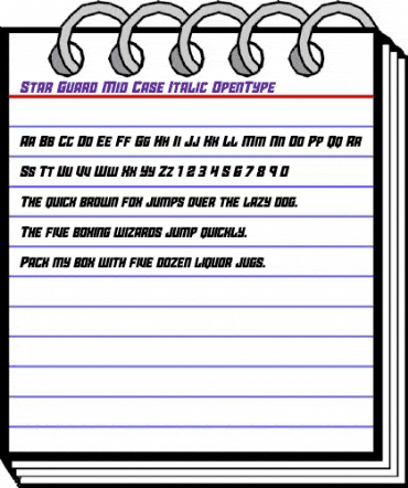 Star Guard Mid-Case Italic Italic animated font preview Star Guard Mid-Case Italic Italic animated font preview