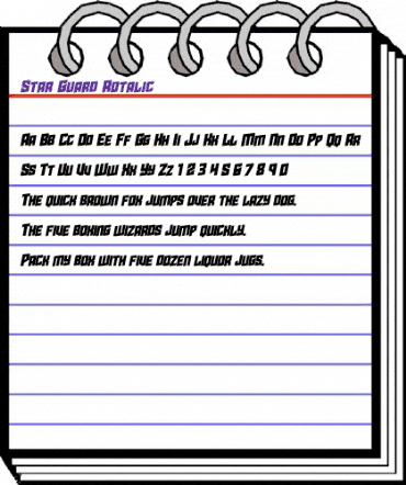 Star Guard Rotalic Italic animated font preview