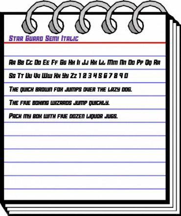 Star Guard Semi-Italic Semi-Italic animated font preview
