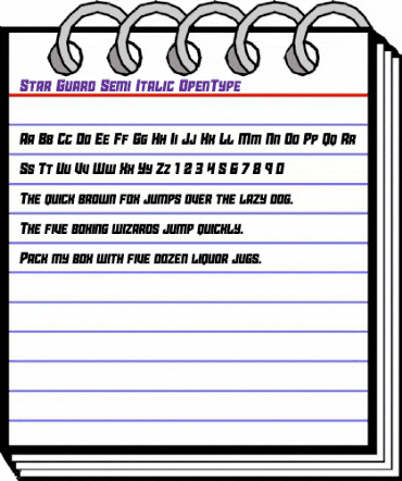 Star Guard Semi-Italic Semi-Italic animated font preview Star Guard Semi-Italic Semi-Italic animated font preview