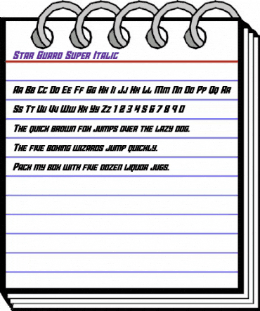 Star Guard Super-Italic Italic animated font preview