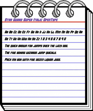 Star Guard Super-Italic Italic animated font preview