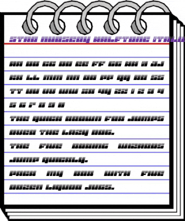 Star Nursery Halftone Italic Italic animated font preview