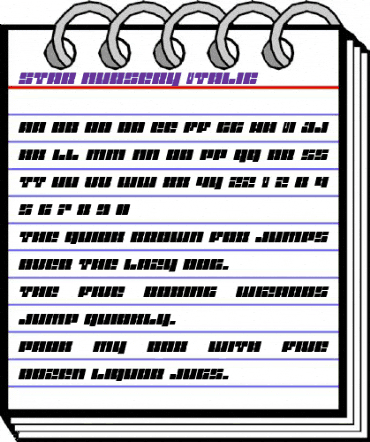 Star Nursery Italic Italic animated font preview
