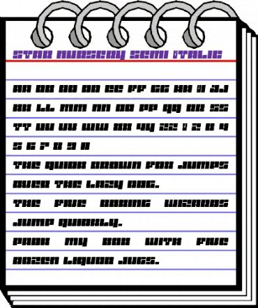 Star Nursery Semi-Italic Semi-Italic animated font preview Star Nursery Semi-Italic Semi-Italic animated font preview