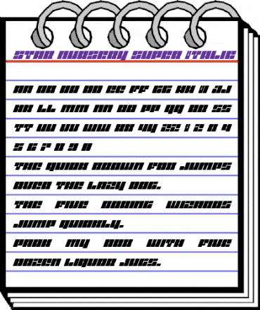 Star Nursery Super-Italic Italic animated font preview