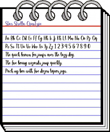 Star Strella Regular animated font preview