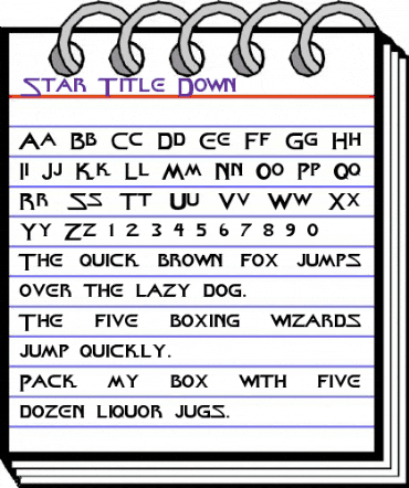 Star Title Down Regular animated font preview