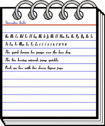 Staraitus Italic Regular animated font preview