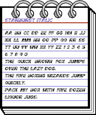 Starburst Italic animated font preview Starburst Italic animated font preview