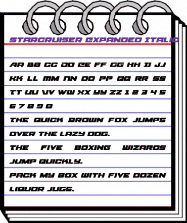 Starcruiser Expanded Italic Expanded Italic animated font preview Starcruiser Expanded Italic Expanded Italic animated font preview