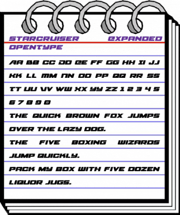 Starcruiser Expanded Italic Expanded Italic animated font preview