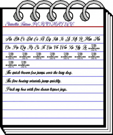 Starella Tattoo PERSONAL USE Regular animated font preview Starella Tattoo PERSONAL USE Regular animated font preview