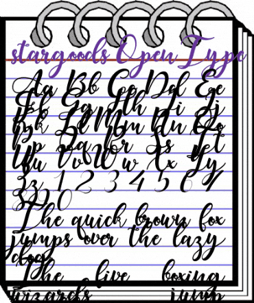 star goods Regular animated font preview