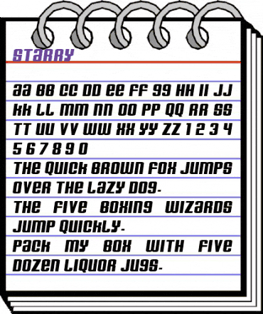 Starry Regular animated font preview Starry Regular animated font preview