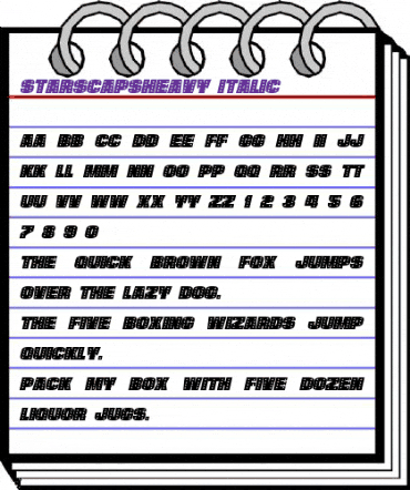 StarsCapsHeavy Italic animated font preview