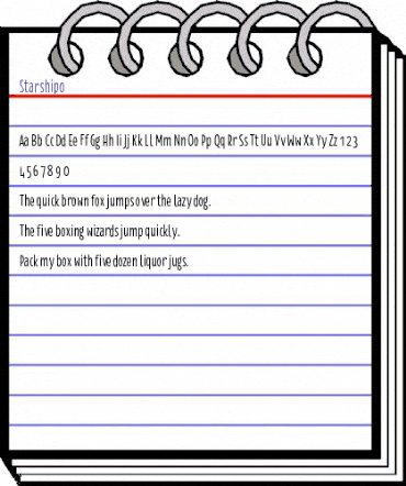 Starshipo Regular animated font preview