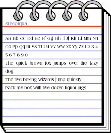 Steepiqua Regular animated font preview Steepiqua Regular animated font preview