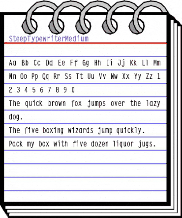 SteepTypewriterMedium Regular animated font preview SteepTypewriterMedium Regular animated font preview