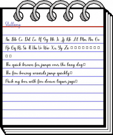 Steffany Regular animated font preview
