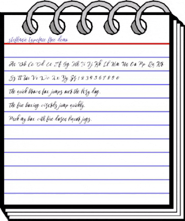 stefhanie typeface free demo Regular animated font preview