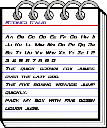 Steiner Italic animated font preview Steiner Italic animated font preview
