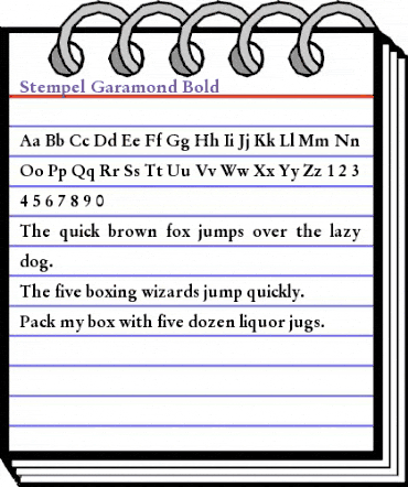 Stempel Garamond Regular animated font preview