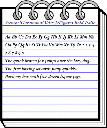 StempelGaramondOldstyleFigures BoldItalic animated font preview StempelGaramondOldstyleFigures BoldItalic animated font preview