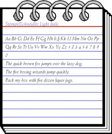 StempelSchneidler-Light LightItalic animated font preview StempelSchneidler-Light LightItalic animated font preview
