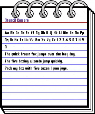 Stencil Camera Regular animated font preview Stencil Camera Regular animated font preview