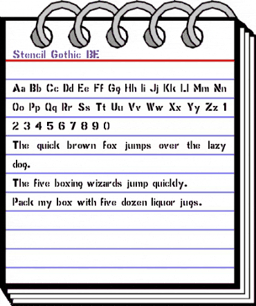 Stencil Gothic BE Regular animated font preview