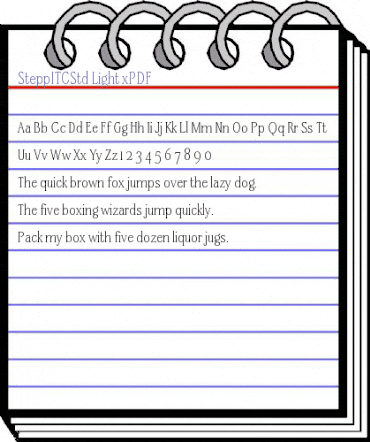SteppITCStd-Light xPDF Regular animated font preview