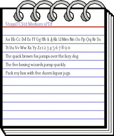 SteppITCStd-Medium xPDF Regular animated font preview SteppITCStd-Medium xPDF Regular animated font preview