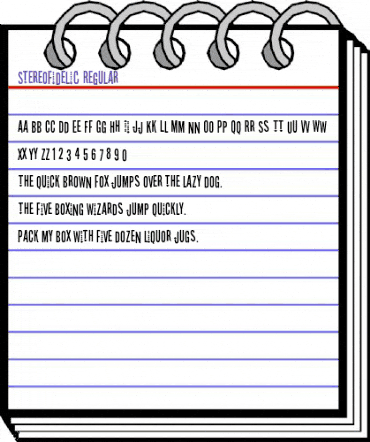 Stereofidelic Regular animated font preview